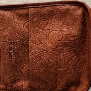 American Leather Co. Embossed Brown Bag - New With Tags